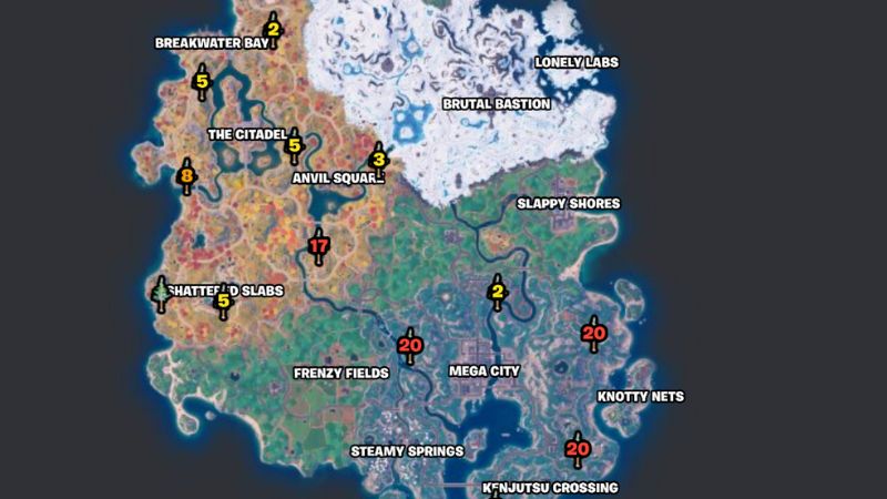 Fortnite: Timber Pines Locations