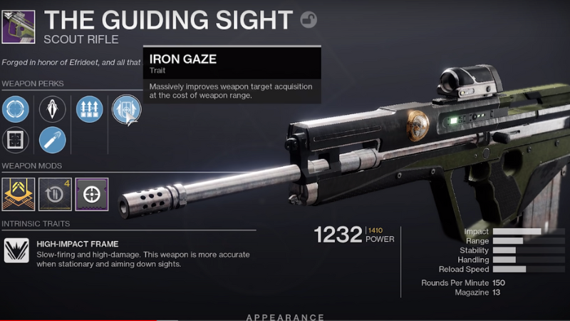 Destiny 2: How To Get Guiding Sight Scout Rifle and Its God Roll