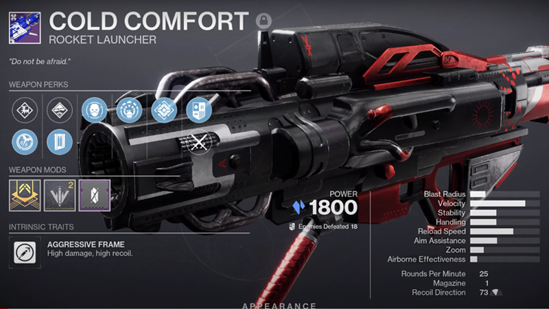 Destiny 2-How to Obtain Cold Comfort and Its God Roll explained