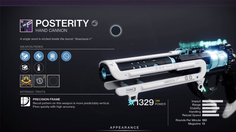 Destiny 2 Posterity - How to Get and God Roll