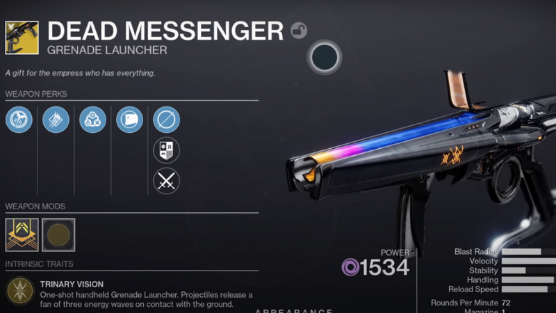 How To Get the Dead Messenger Exotic Grenade Launcher in Destiny 2