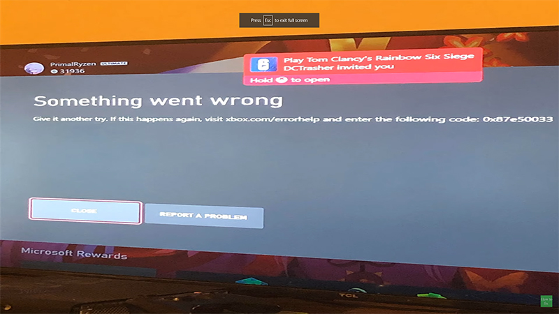How To Fix Xbox Error Code 0x87e50033
