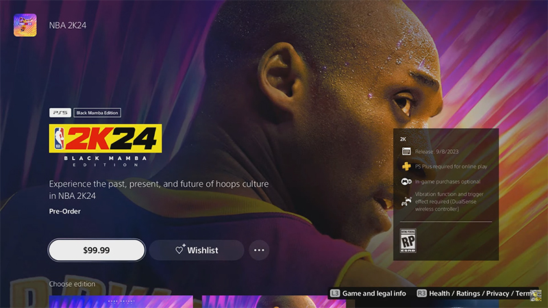 Players Can Purchase Black Mamba Edition in NBA 2k24 for $1