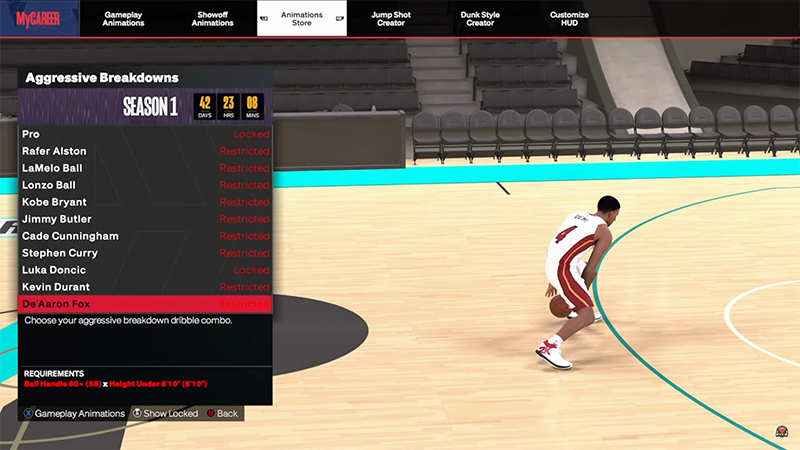 Animation Requirements in NBA 2K24
