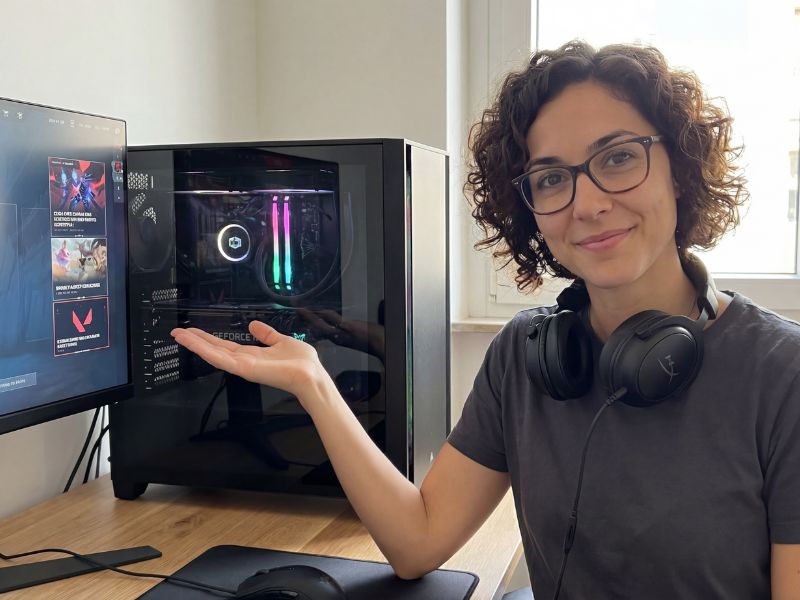 Elena enjoying a silent gaming session after fixing GPU coil whine.