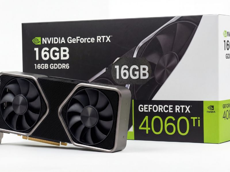 High-resolution shot of the RTX 4060 Ti 16GB edition.