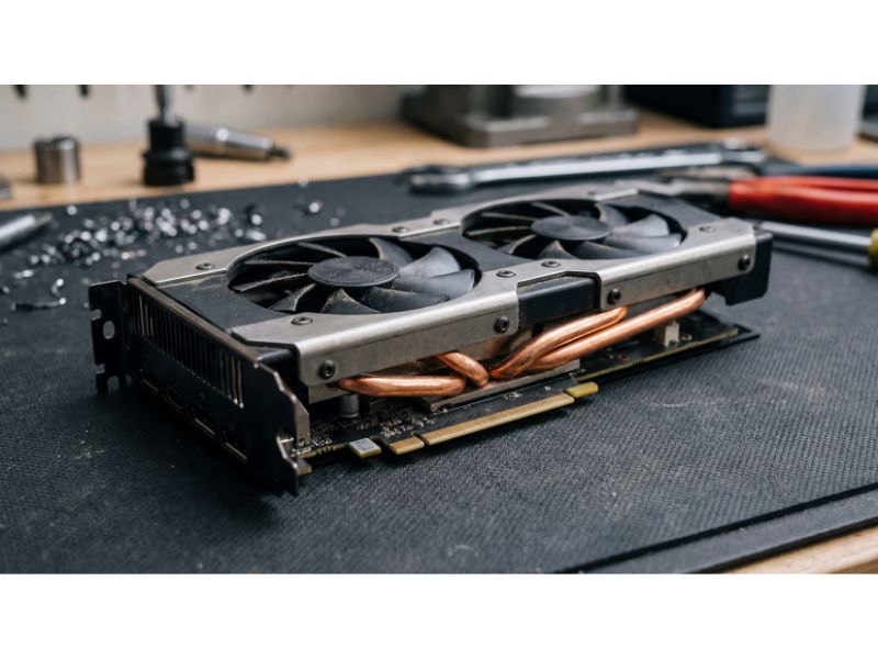 A clean, high-resolution shot of a used Radeon RX 580 8GB.