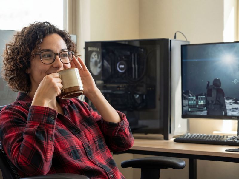 Elena Rodriguez enjoying a silent PC environment.